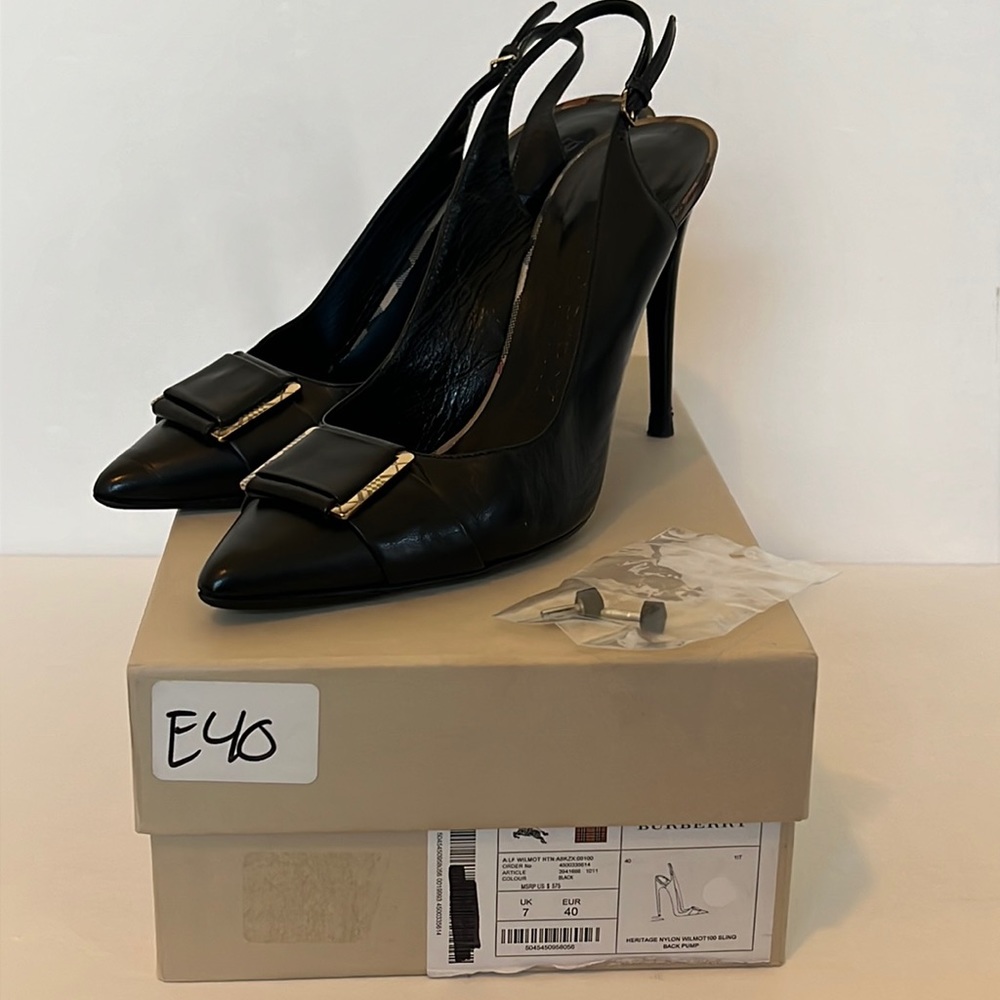 Burberry Black Sling Back